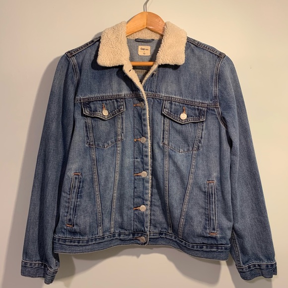 GAP Jackets & Coats Gap 969 Denim Jacket With Shearling Trim Poshmark